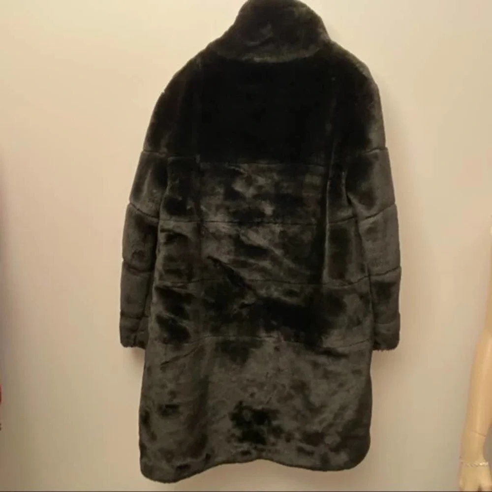 MARC JACOBS NEW Black Mink Fur Full Length Plush Coat! M/L RARE!! LUXE FAUX FUR - Picture 6 of 8